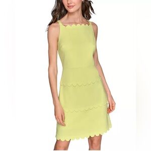 Karl Lagerfeld Lime Scalloped Mini Dress